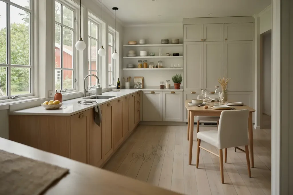 ombyggnation av k k och matplats i villa